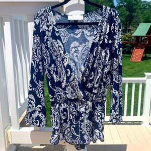 Nordstrom navy v-cut romper